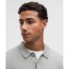 Lululemon New Venture Long Sleeve Knit Polo Shirt Heathered Silver Drop
