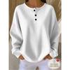 Henley Collar Standard Size Women'S Waffle Long Sleeve Casual T-Shirt, Pure Pink, Soft Skin-Friendly Breathable Fabric