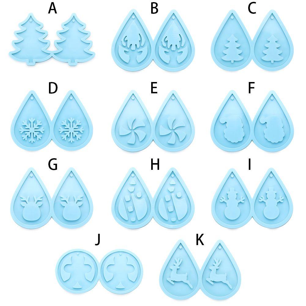Tools Crystal UV Epoxy Resin Silicone Mould Earrings Resin Mold Merry Christmas Pendant Molds