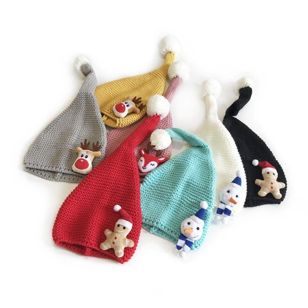 

Keep Warm Baby Christmas Hat Cold-proof Knitted Baby Cap Cute Kids Beanie Autumn
