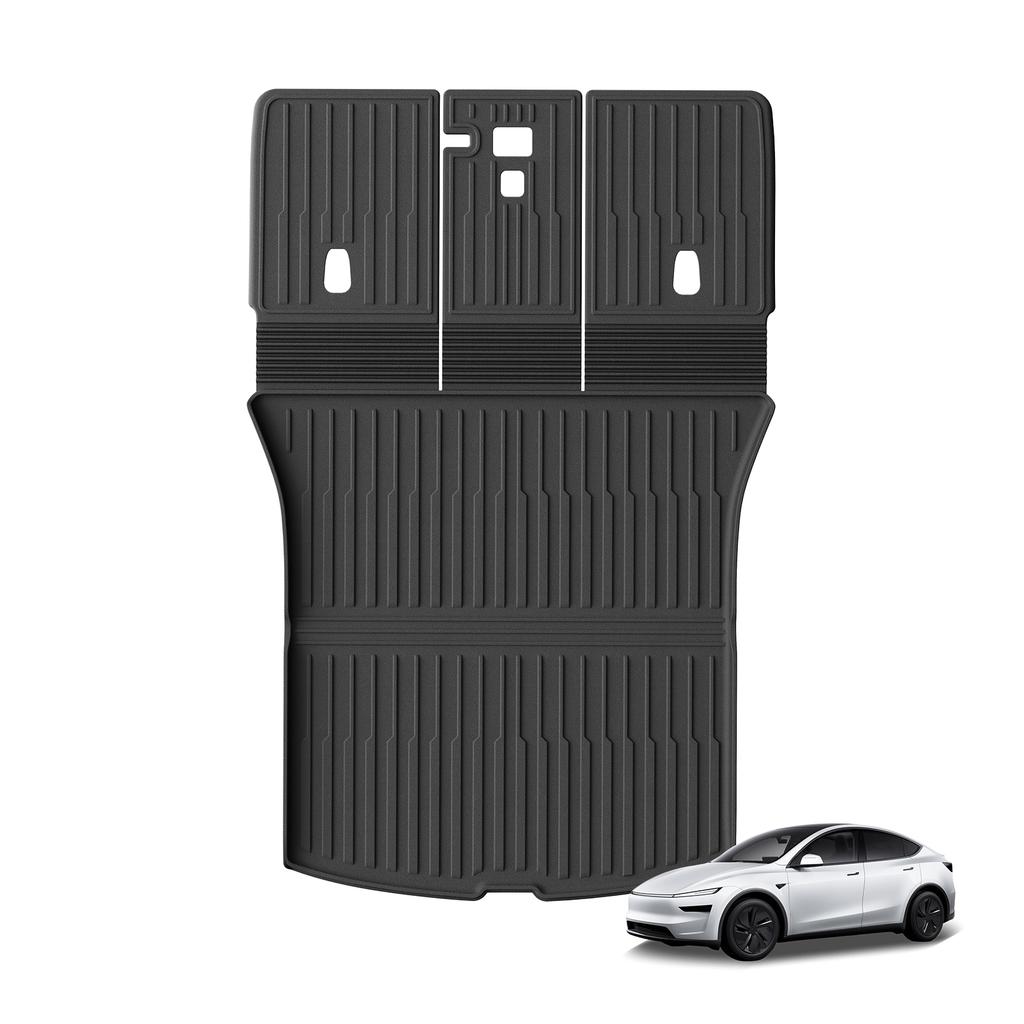 SMABEE for Tesla Model Y Launch 2025 2026 Car Trunk Mat TPE Waterproof Anti-Scratch Integrated Cargo Liner Backrest Pad Black
