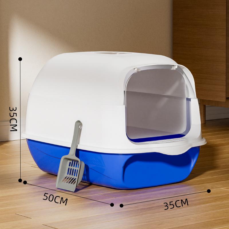 Caja de Arena para Gatos Extra Grande a Prueba de Olores Cerrada con Bandeja Anti-Salpicaduras Removible