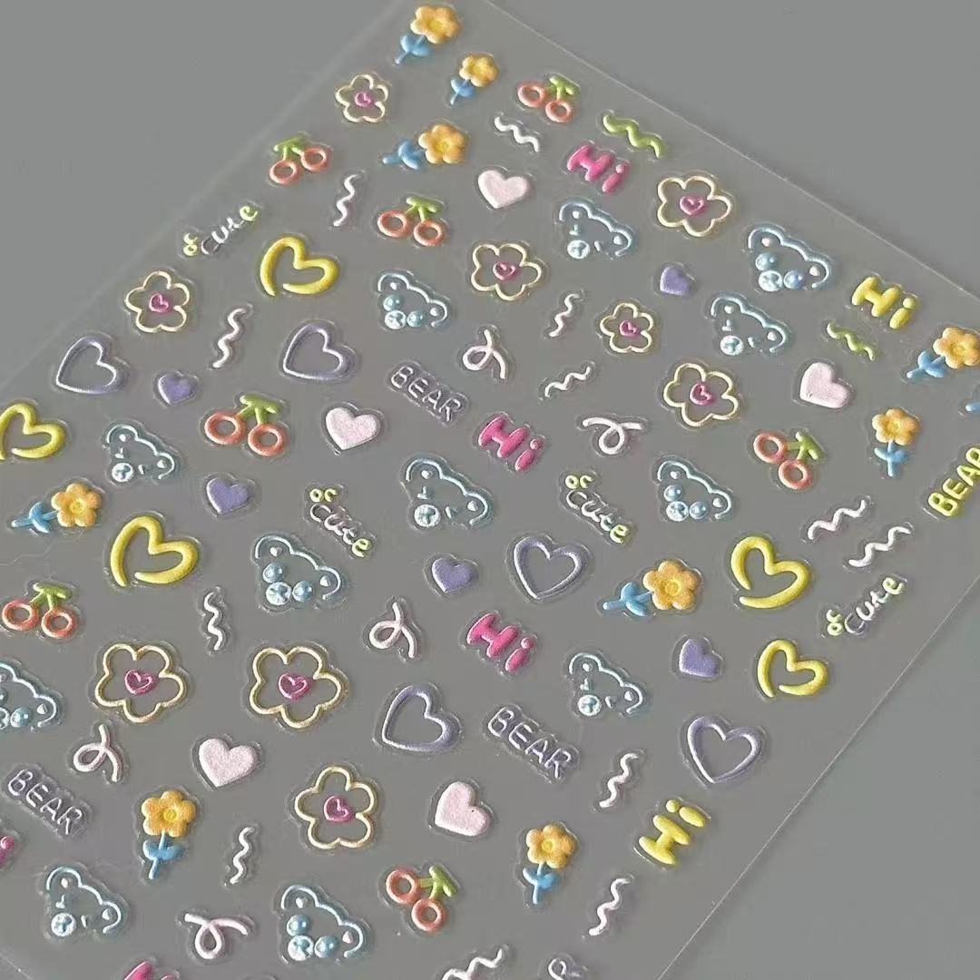 

Мультяшный Милый Корейский Медведь Маникюр Плоская Наклейка Студент Высококлассный Ежедневник Водонепроницаемая Ручка Наклейка Наклейка T148-Bear Sticker