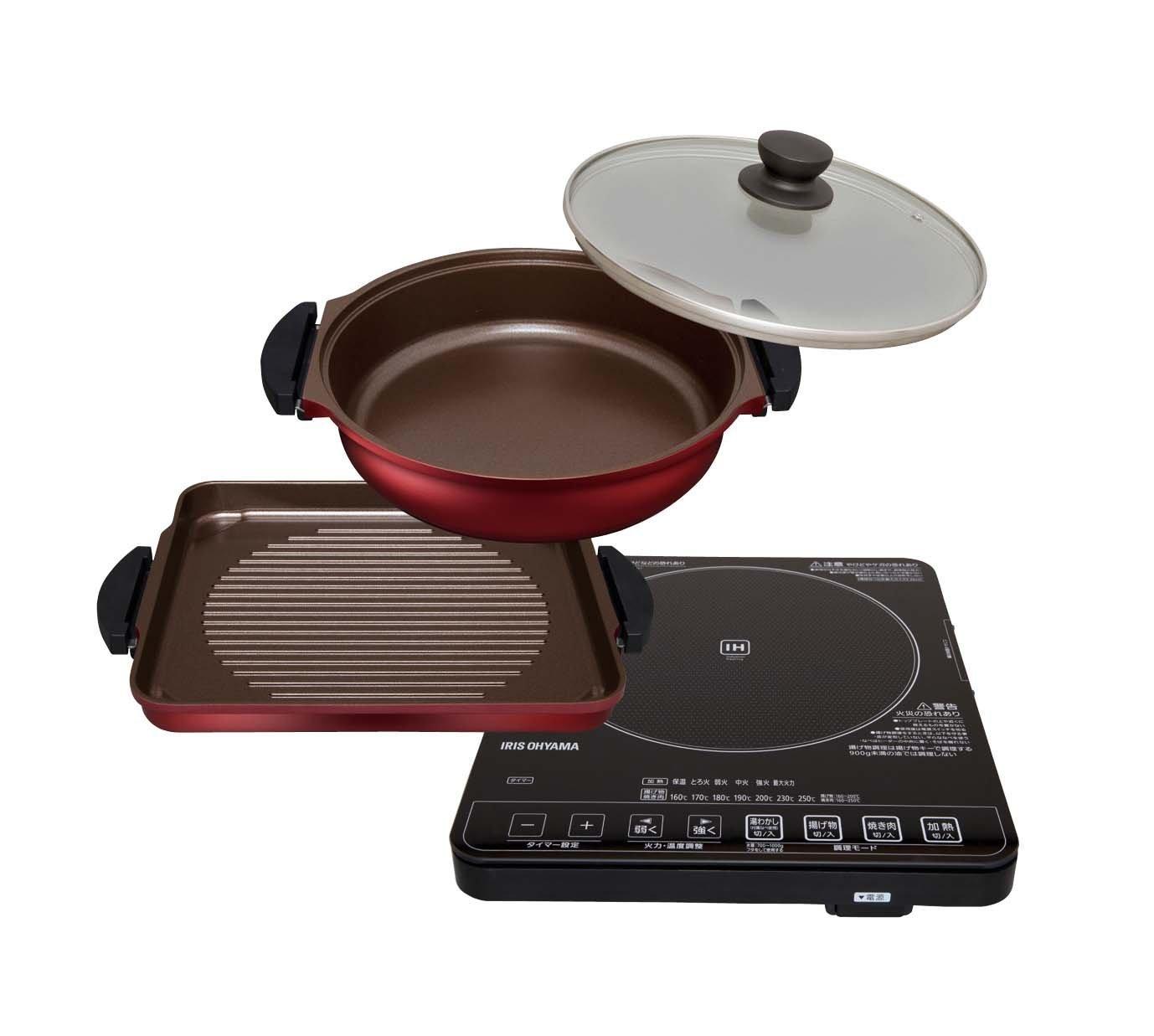 

Iris Ohyama IH Кухонный нагреватель IH Stove Yakiniku Plate Pot Black & IHC-T51S-B