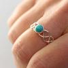Turquoise Inlaid Gemstone Ring - European & American Creative Style Women's Fashion Jewelry