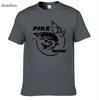 2026 Summer Men Pike Hunter Fish Animal Tshirt Printed Fashion T Shirt Short Sleeve Tees Shirts Cool Tops Ins Y2k