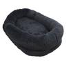 Łóżko dla psa w kształcie okrągłym, miękkie, przytulne, antypoślizgowe, duże legowisko dla dorosłych psów, do spania zimą, ciemnoszare