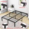 Bed Frame 120x200 Cm Metal, Sturdy Platform Bed with Headboard, Noiseless, Easy Assembly, No Box Spring Needed, Ideal for Couples & Guest Rooms