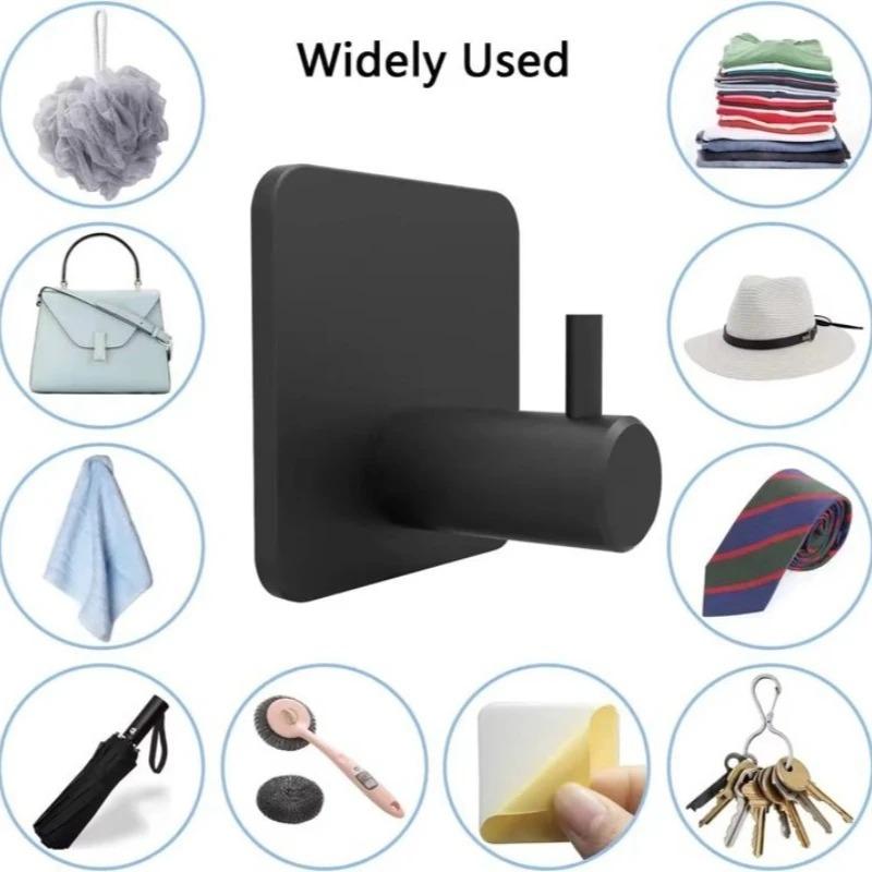 Non Drilling 304 Stainless Steel Hook with Adhesive Stainless Steel Hook Modern Stainless Steel Adhesive Hooks for Bathroom