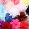 20pcs 5.5cm Chiffon Cluster Flowers Colorful Artificial Flowers For DIY Wedding Party Lace Trim Clothing Gifts Decor Accessories