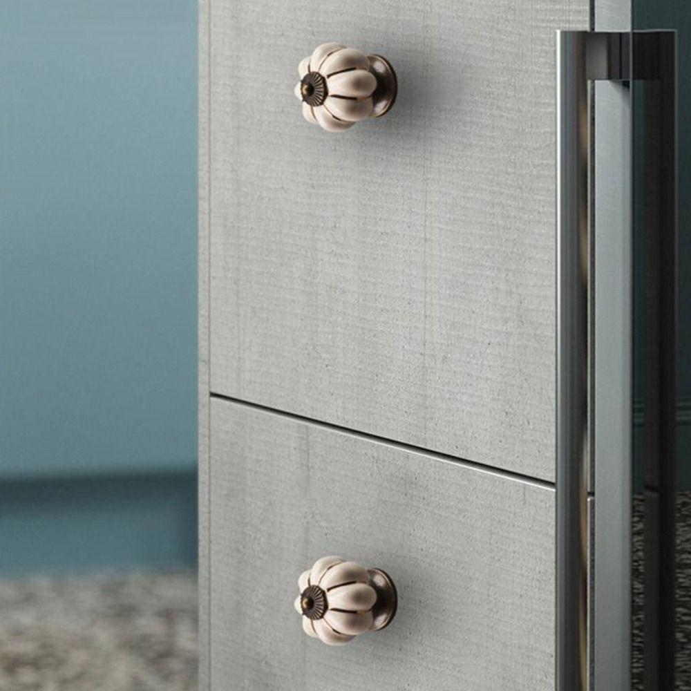 Ceramic Pumpkin With Screws Furniture Hardware Door Knob Drawer Pull Drawer Knob Door Handle