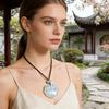Stunning Natural Chalcedony Pendant Necklace Ethnic Style Clavicle Chain Jewelry Suitable For Women And Gifts