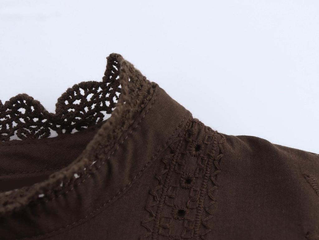 Spring 2025 Women's European & American Style Embroidered Hollow Shirt