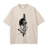 Harajuku Anime Jujutsu Kaisen Fushiguro Toji Printed Washed T Shirt Men Vintage Cotton T-shirts Manga Tee Hip Hop Male Tshirt