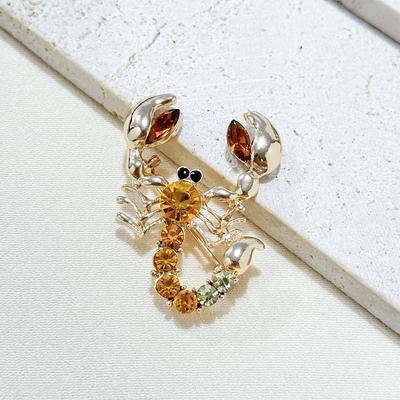 Trendy Fashion Versatile Rhinestone Scorpion Brooch Unisex Pin