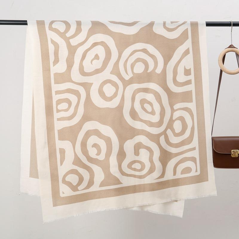 Woju skin-friendly velvet new autumn and winter skin-friendly and warm imitation cashmere printed scarf geometric versatile cover