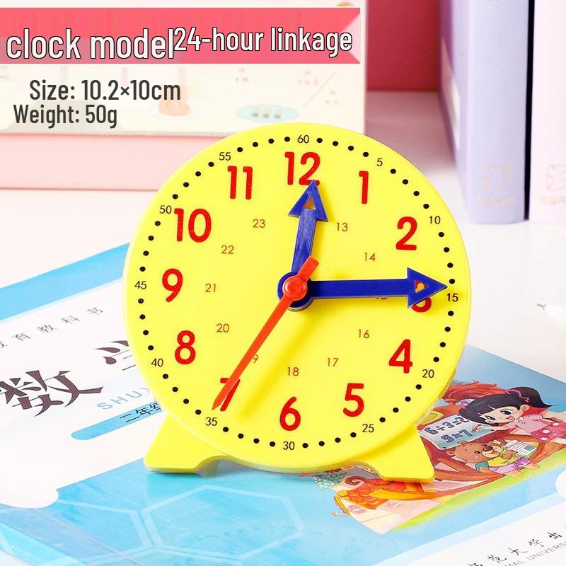 Three-Hand Clock Teaching Aid for First and Second Graders - Time Learning Tool for Primary Students