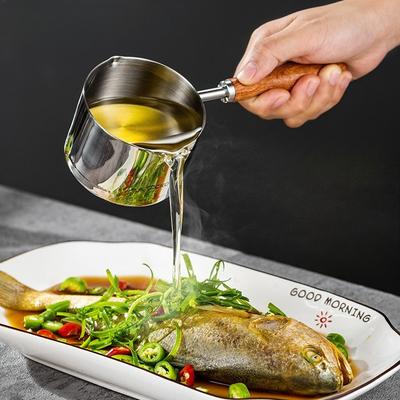 304 Stainless Steel Mini Soup Pot with Wooden Handle Condiment Sauce Pan Small Saucepan for Making Sauces Heating Milk Kitchen
