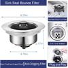 Peshoriadm Sink Strainer, Peshoriadm Sink Drain, Indicativet Sink Strainer, 2024 New Upgraded Sink Bounce Core Drain Strainer, Kitchen Sink Drain