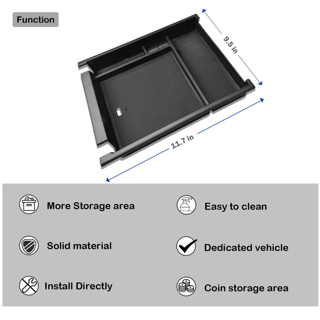 Center Console Organizer Tray For 2019-2025 GMC Sierra/Chevy Silverado Armrest Box Car Storage Secondary Car Box ABS Accessories