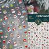 Gold Stamped Snowflake Stars White Christmas Tree Red Bowknot Cute 3D Nail Art Stickers Xmas Lovely Manicure Decals
