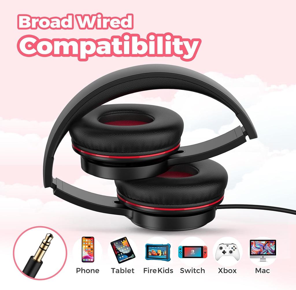 These headphones feature soft ear cushions for a comfortable fit and deliver clear, rich sound.