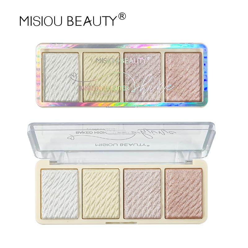 Misiou Beauty Founded Grilled Grilled Powder Face Brighter Shadow, Three -dimensional High -gloss Blush Repair Eye Shadow Integrated Plate