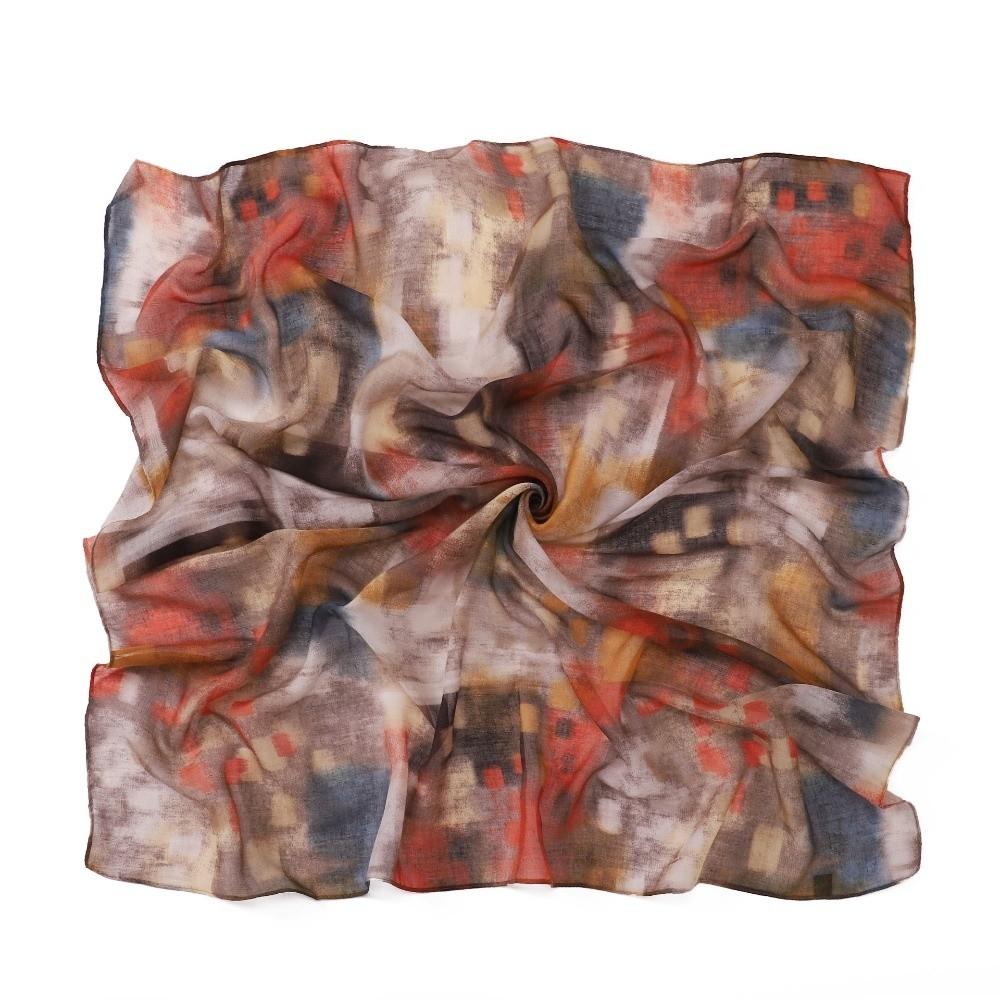 Casual Instant Hijab Cotton Voile Tie-Dye Shawl Headscarf Fashion Wide Edge Hijab  For Women