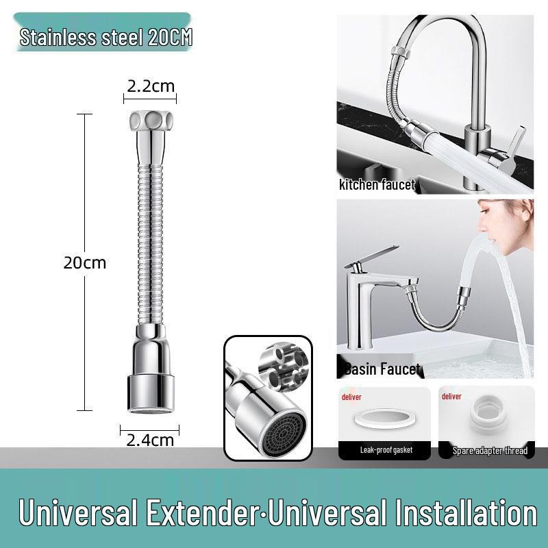 Universal Bendable Faucet Extender: Splash-Proof Aerator for Home Use
