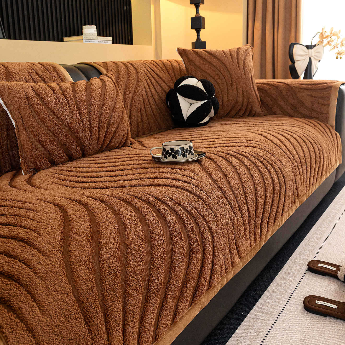 Aktualisierte Sofabezug Stoff Gepolstert Gemütlich Anti-Rutsch Sofa Exklusiv Einzelstück Kissenbezug Glatt Zusammen mit Eng Anliegend Geeignet für Ernte 70x70cm