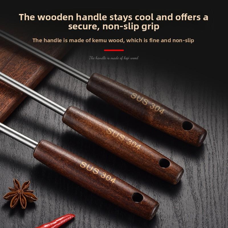 304 Stainless Steel Spatula Household Wooden Handle Utensils High Temperature Colander Shovel Kitchen Utensils Set Spoon Kitchen Utensils