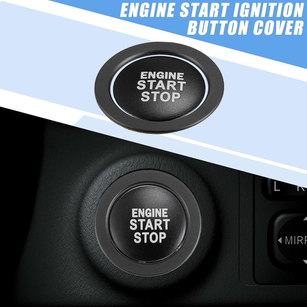 Engine Start Stop Ignition Button Overlay Cover Decal Trim Sticker for Toyota Camry Tacoma Prius Avalon RAV4 Mirai Corolla Aluminum Alloy Black