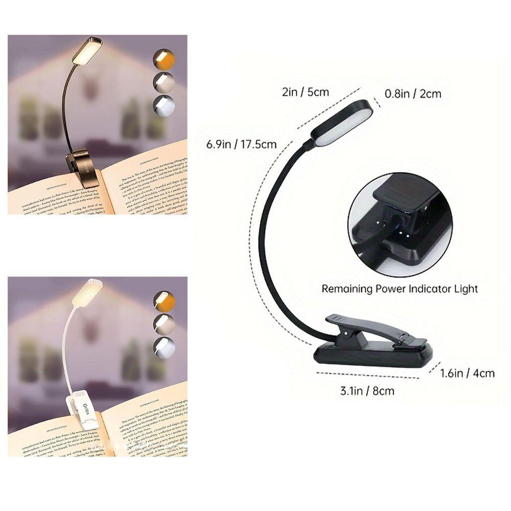 USB Rechargeable LED Clip-on Desk Lamp Portable Night Light Reading Light  Travel