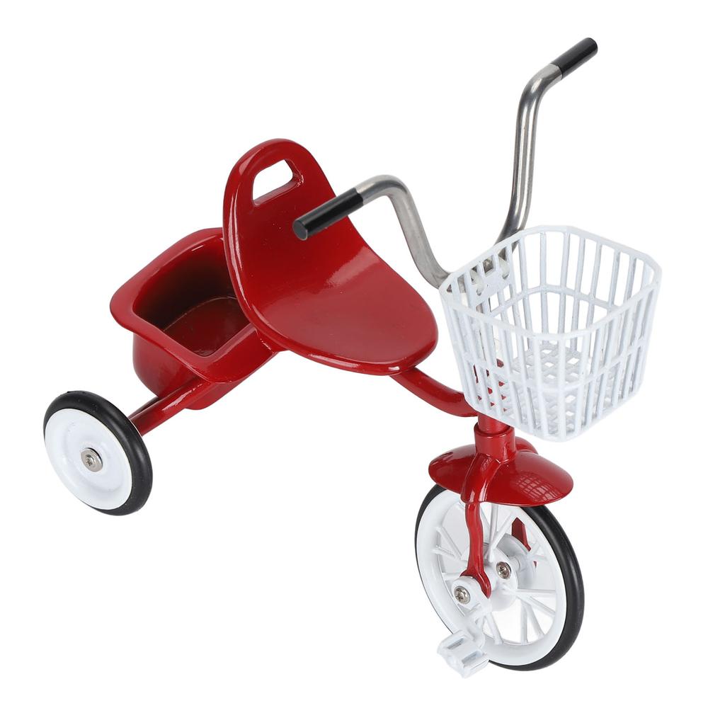 Metall-Dreirad-Modell Dreirad-Modell Dekorative Miniatur-Dreirad-Statue Lebensechtes Dreirad-Spielzeug-Ornament für Schreibtischregal