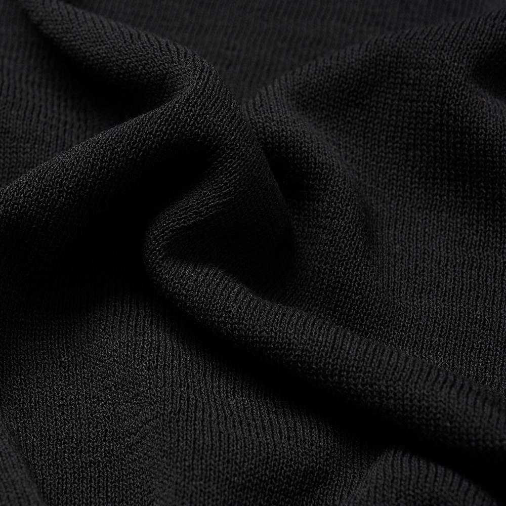 VERNO [Casual] Linen Like Short Sleeve Round Knit Black