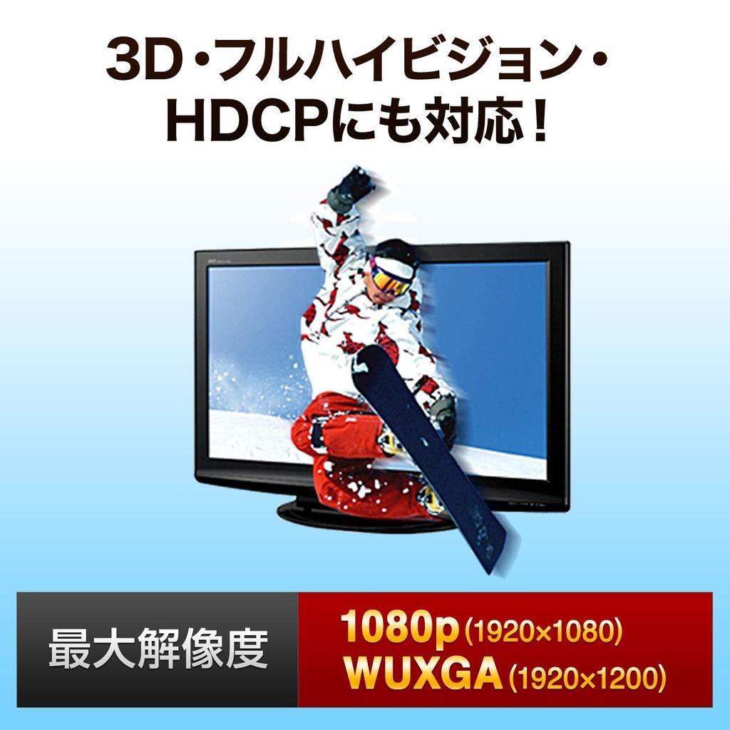 Sanwa Direct HDMI 1 2 Full HD Splitter, Input, Outputs, 3D, Compatible, 400-VGA003