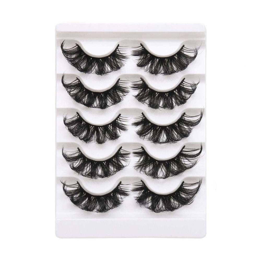 5Pairs Dense Fluffy False Eyelashes Lashes Extension D Curled Eyelashes  Grafting Lashes