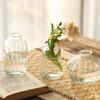 Vasi portafiori in vetro trasparente a costine Confezione da 3 Set Decorativo Multiuso Per Tavola Da Pranzo O Scaffale Esposizione Composizioni Floreali