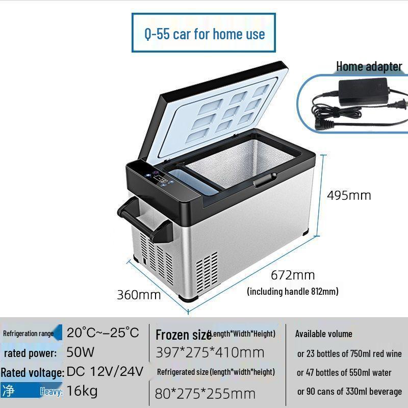 Zhihang Dual-Use Car & Home Refrigerator-Freezer, 12V for Cars, 24V for Trucks