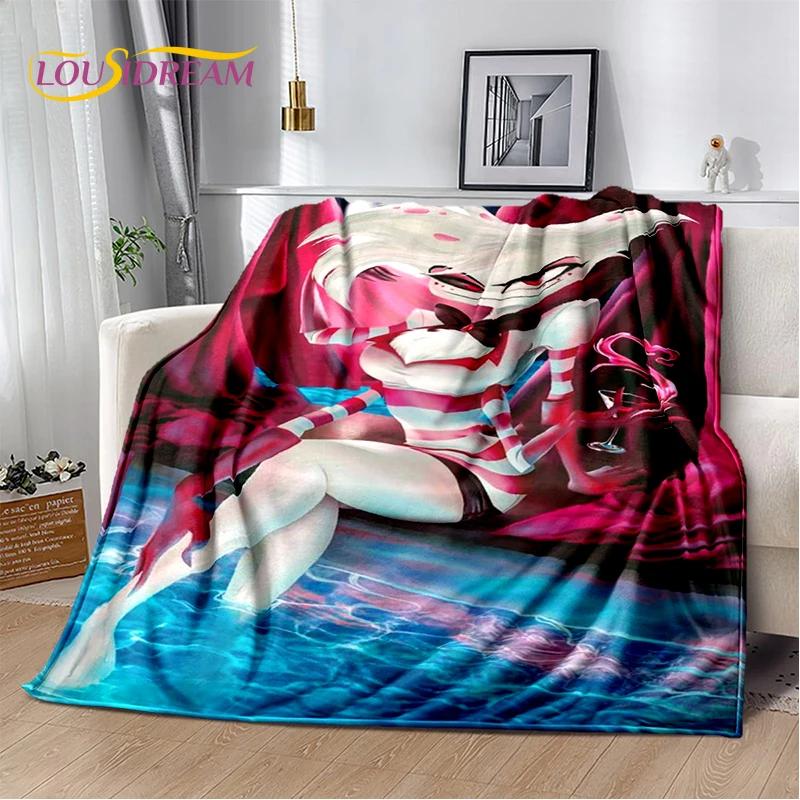 2026 H-Hazbin Hotel Charlie Cartoon Soft Blanket,Soft Throw Blanket for Home Bedroom Bed Sofa Picnic Travel Cover Child Gift