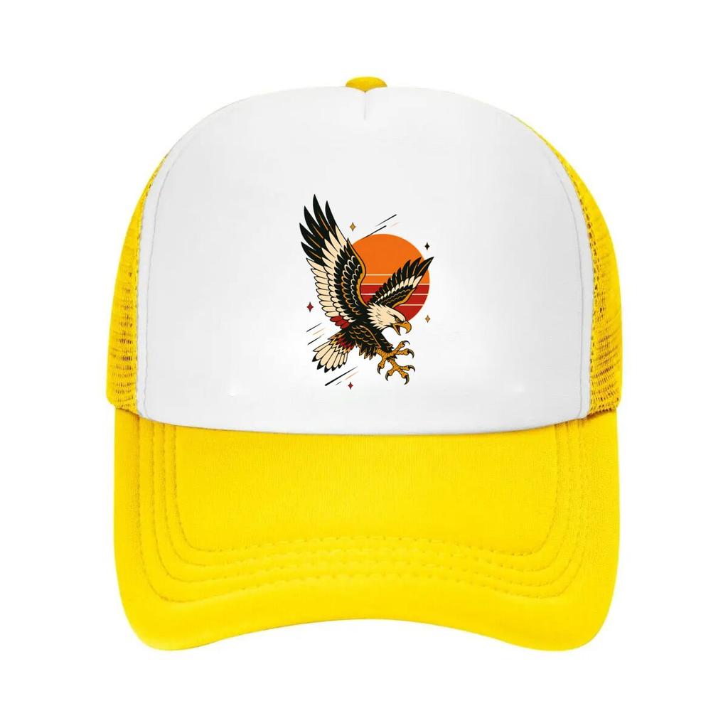 Vintage Flash Eagle Sunset Emblem Mesh Baseball Cap Casual Hat Outdoor For Womens Unisex FeUnisex