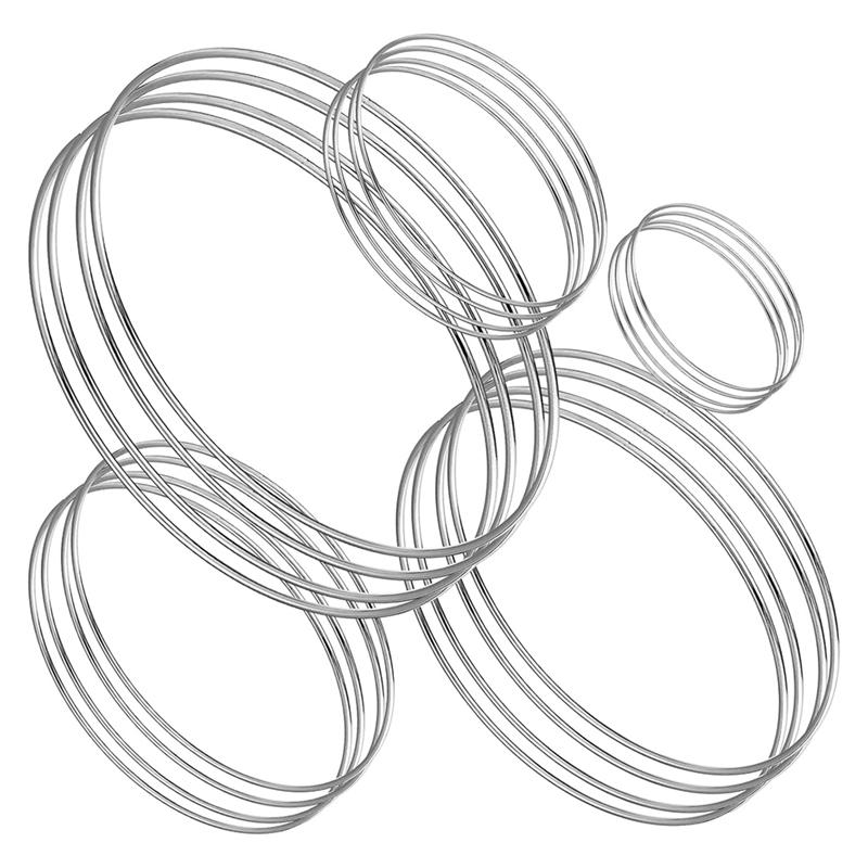 Металлические цветочные обручи Ловцы снов, Серебряные металлические кольца для DIY, 5 размеров, Металлические цветочные обручи для рукоделия