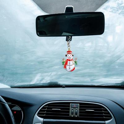 Ornamenti natalizi per auto, albero di Natale con cartoni animati, ciondolo multiuso per borsa, accessorio per interni auto, per zaino e casa
