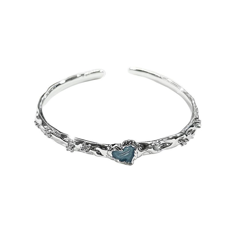 Enamel Dripping Oil Love Open Bracelet French Irregular Light Luxury High-End Sense Personalized Fashion Bracelet