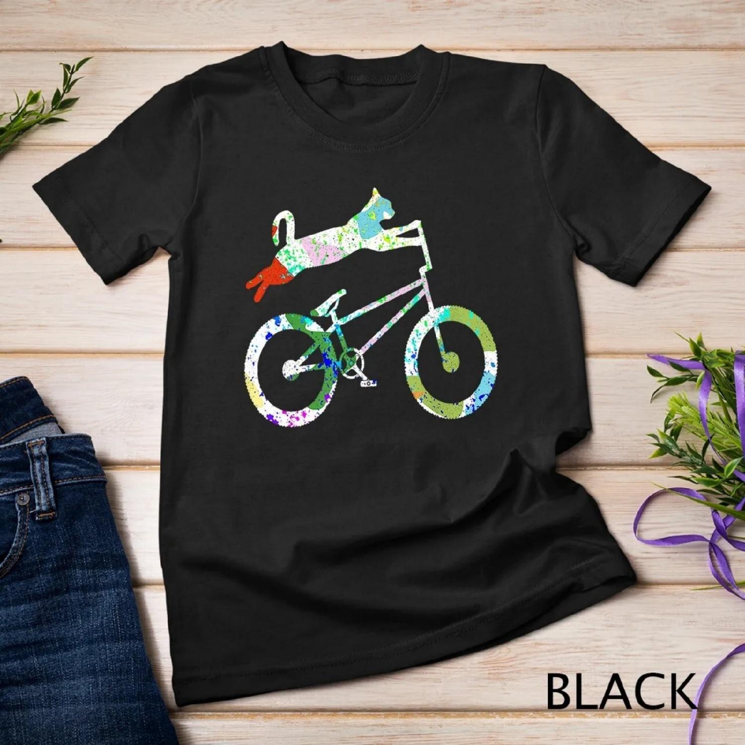 Кот на велосипеде BMX Любитель котят Велоспорт Велосипед Футболка XXXXXL разноцветный