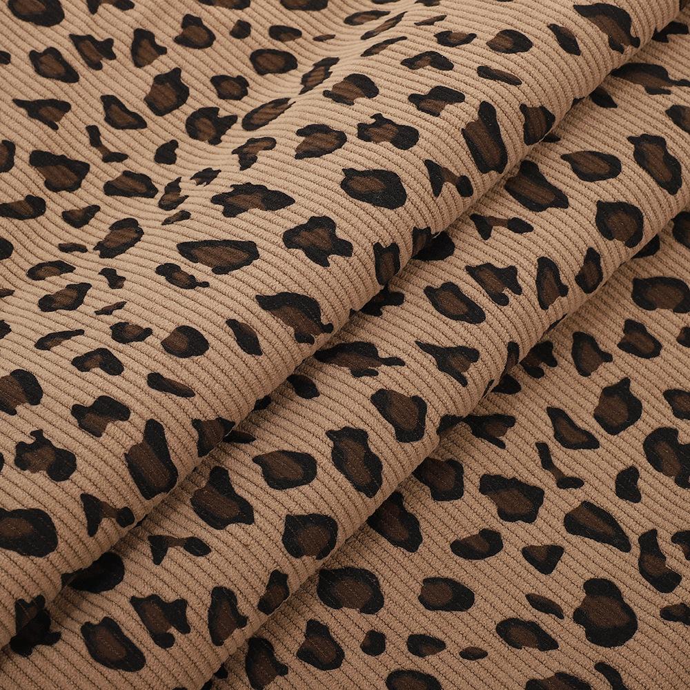 100*150CM Leopard print Corduroy fabric small flower Polyester print cloth fashion Women's DIY clothing handmade Sewing quilting