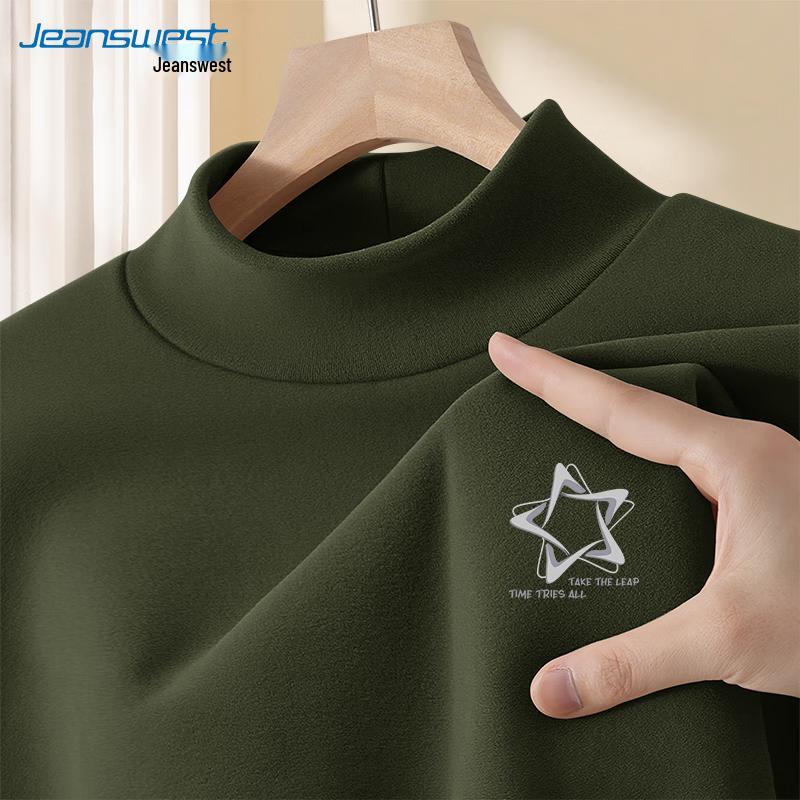 Jeanswest Men s Velveteen High-Neck Thermal Long Sleeve Top 4XL