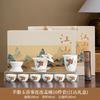 Tea set Festive white porcelain rime pavilion Dehua suet jade set Outdoor travel tea set