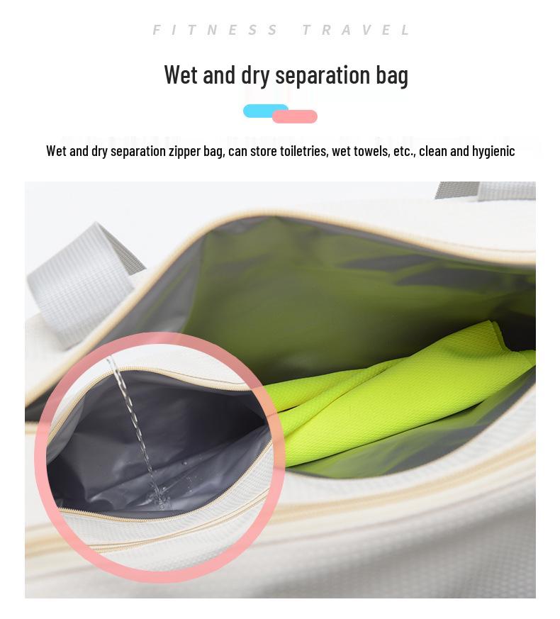 Women's Summer Gym Bag with Wet/Dry Sections, Yoga Bag, Shoe Compartment, Print Logo,