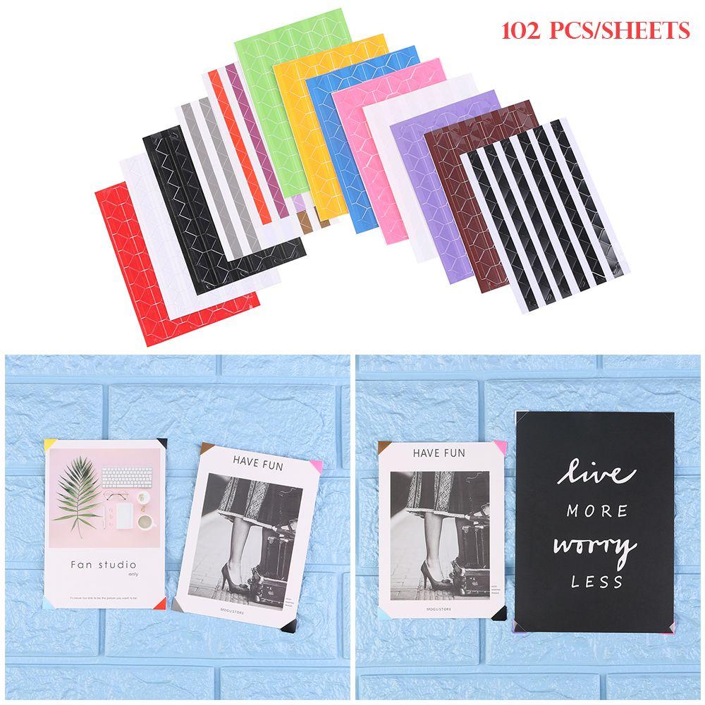 10 Sheets New PVC Stickers DIY Colorful Photo Corner Protectors Scrapbook Paper Photo Frame Picture Decoration Stickers